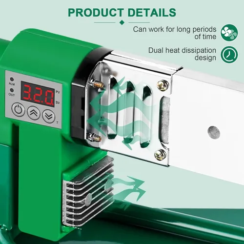 Miniatura 5 de Soldador plástico del tubo de agua con 0.79/0.98/1.26 '' muere, herramienta de soldadura plástica del tubo de 110V para el PE, PPR, calentador