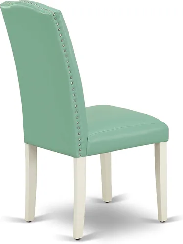 Miniatura 51 de East West Furniture DLEN3-BLK-69 - Juego de muebles de comedor de 3 piezas que contiene una mesa de comedor redonda con gotas y 2 sillas tapizadas
