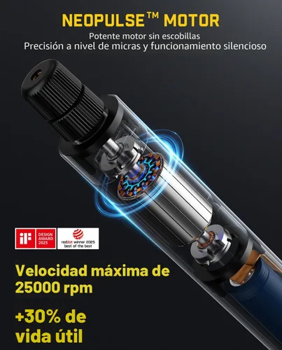 Miniatura 3 de Fanttik F2 Master - Mini kit de herramientas rotativas inalámbricas, motor NeoPulse, 5 velocidades, 25000 RPM, cubo Revostor, 35 accesorios