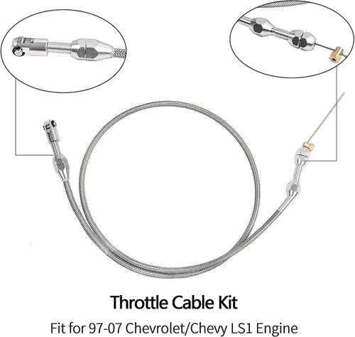 Miniatura 4 de Miytsya 1 paquete de cable de acelerador trenzado de 36 pulgadas, kit de cable de acelerador de acero inoxidable, compatible con motor