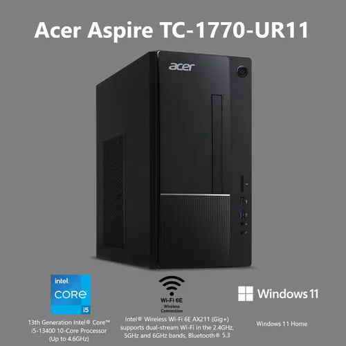 Miniatura 2 de acer Aspire TC-1770-UR11 - Procesador Intel Core i5-13400 de 10 núcleos de 13ª generación 8 GB 3200 MHz DDR4 512 GB M.2 2280 PCIe Gen 4 SSD