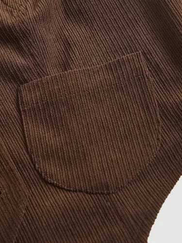 Miniatura 4 de Verdusa Chaleco corto con botones en la parte delantera, cuello redondo, sin mangas, con bolsillo de parche