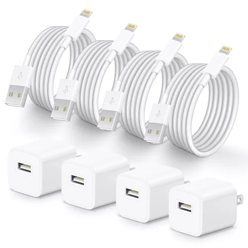 Cargador Lightning para iPhone，[Certificado MFi] Cargador USB para teléfono con cable de carga de 6 pies para iPhone 14 13 12 11 Pro/Pro Max/SE