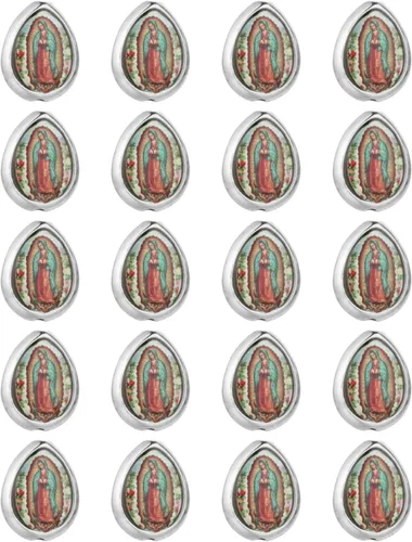 Miniatura 9 de COTTVOTT 20 cuentas espaciadoras de Nuestra Señora de Guadalupe de San Judas para bricolaje, rosario, collar, pulsera, joyería, abalorios, parte