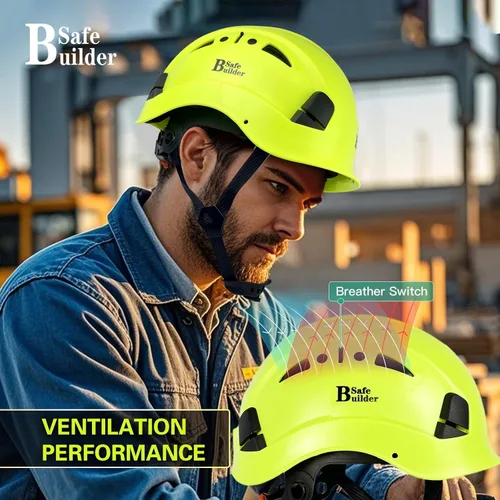Miniatura 6 de SAFEBUILDER Casco de seguridad industrial con visera Casco duro ABS con visera Ventilación ajustable Casco de construcción Protección para la cabeza