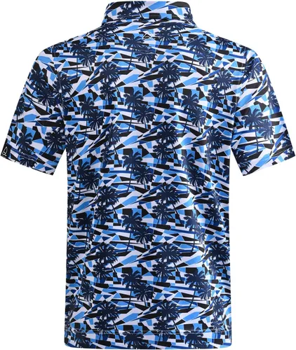 Miniatura 42 de DEOLAX Camisa de golf para hombre, con estampado de moda, atlética, de manga corta, clásica, casual, ajuste seco, suave, para hombres