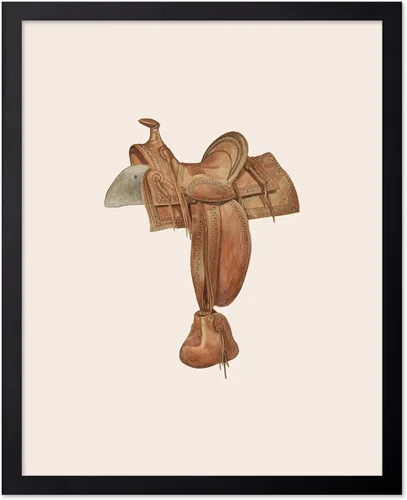 Miniatura 64 de Poster Master Póster vintage de cuero para silla de montar, estampado retro de vaquero, arte de silla de montar, diseño occidental, impresión