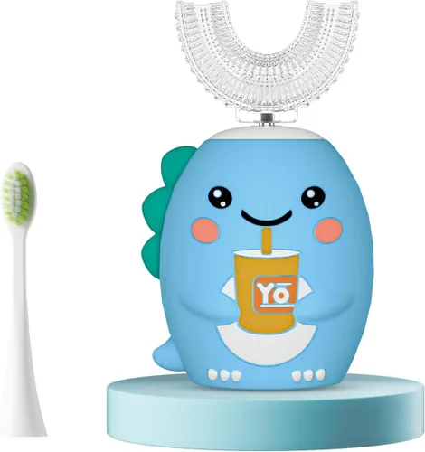 Miniatura 9 de Cepillos de dientes eléctricos para niños, cepillo de dientes ultrasónico en forma de U, cepillo de dientes recargable para niños con temporizador