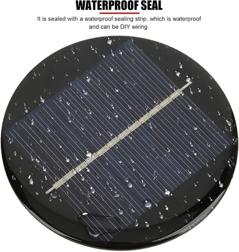 Miniatura 5 de Mini panel solar de 2 piezas de 0.5 W 6 V, panel de células solares policristalinas redondas de 3 pulgadas, para reloj inteligente, cámaras