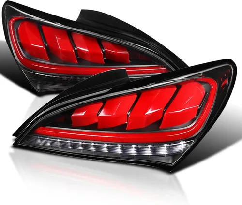 Miniatura 10 de Spec-D Tuning Negro carcasa transparente lente secuencial LED luces traseras para Hyundai Genesis Coupe 2Dr 2010-2016 Conjunto de luces traseras