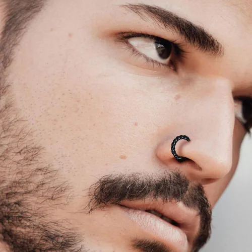 Miniatura 7 de Septum rings hoops,1PCS 16G8mm Ring Multi-Cones Surgical Stainless Steel Nose Ring Hoop Jewelry Clicker Cartilage Earring Hinged Segment Daith