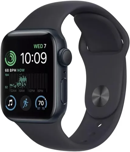 Apple Watch - Serie 7 con GPS y caja de aluminio color azul oscuro de 1.77 pulgadas (45mm) con correa deportiva color azul oscuro, tamaño regular
