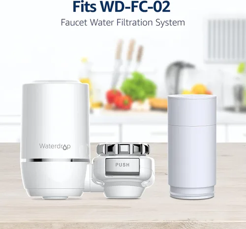 Miniatura 2 de Waterdrop FF-02A - Filtro de agua de ultra filtración de repuesto para filtros de agua Waterdrop WD-FC-02/FC-01/FC-06 para el cuidado de la piel