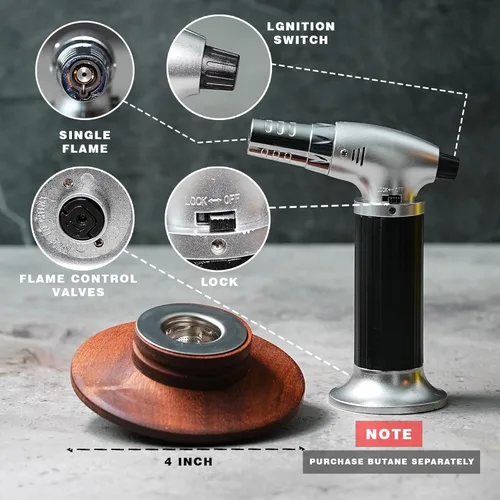 Miniatura 5 de EVERYDAY COCKTAIL Kit de ahumador de whisky con antorcha – Kit de ahumador antiguo con chips de madera de 4 sabores – Kit de ahumador de whisky