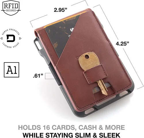 Miniatura 4 de Dango - Cartera M1 Maverick de aluminio mecanizado CNC, bloqueo RFID, fabricada en Estados Unidos