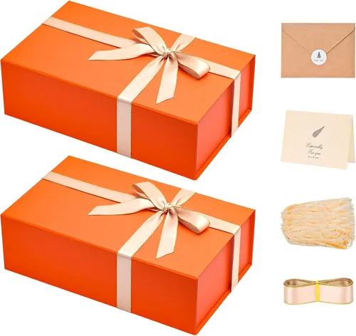 Miniatura 21 de LIFELUM Caja de regalo de 13.5 x 10 x 4 pulgadas, caja de regalo grande con tapas magnéticas, cajas de regalo negras para regalos de graduación