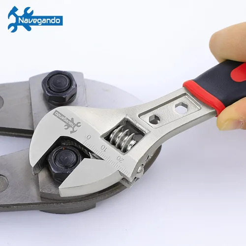 Miniatura 7 de Navegando Juego de llaves ajustables de 3 piezas de 6/8/10 pulgadas, acero de alto carbono resistente, agarre antideslizante para herramientas