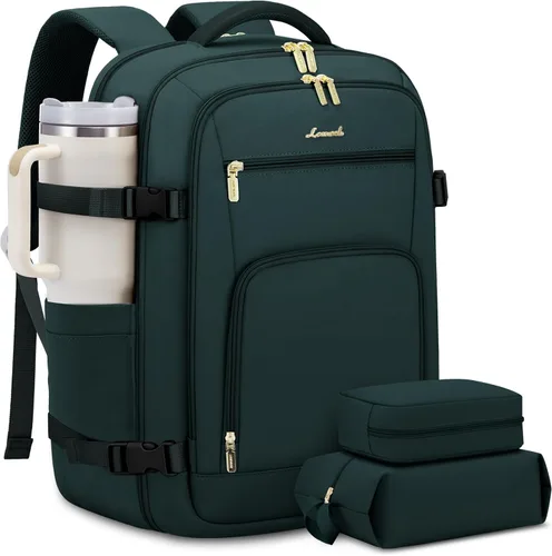 Miniatura 10 de LOVEVOOK Mochila de viaje para mujer y hombre, Beige, Mochilas de viaje