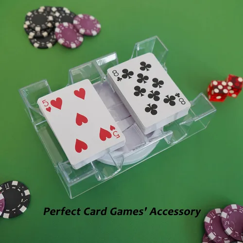 Miniatura 6 de DNB Bandeja Giratoria para Cartas de Juego - Portacartas Canasta Giratorio de Plástico para 2 Mazos