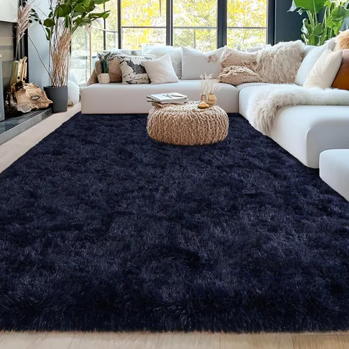Miniatura 162 de Alfombras de área de 8x10 para sala de estar, alfombra shaggy grande ultra suave y esponjosa para dormitorio, alfombras de felpa mullida Blanco crema