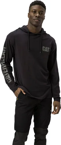 Miniatura 5 de Caterpillar Camisas largas con capucha para hombre con protección UPF 50, control de humedad y logotipo de gato en la manga