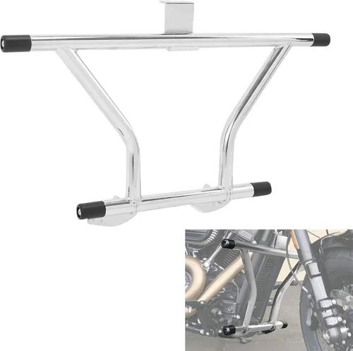 Miniatura 6 de TCT-MOTORPARTS Barra cromada de protección de motor apta para modelos de control delantero Harley Fat Bob Fat Boy Low Rider Street Bob 2018-2024