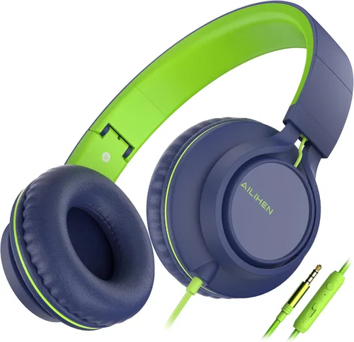 Miniatura 12 de Auriculares Ailihen C8, ligeros y plegables con micrófono para iPhone, iPad, iPod, teléfonos inteligentes Android, computadoras, laptop, Mac, Negro