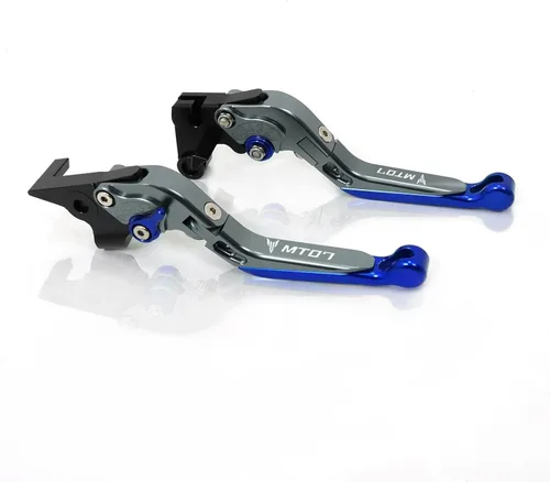 Miniatura 13 de Para Yamaha MT-07 FZ-07 FZ07 MT07 FZ 07 2014 2023 motocicleta ajustable plegable extensible embrague palancas de freno de embrague (color : 1)