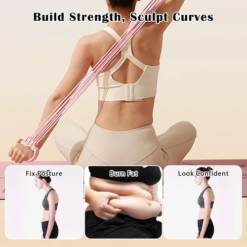 Miniatura 6 de Resistance Bands with Handles for Women 15-90LBS-6 Tube Adjustable Silicone Exercise Bands Set for Arm Back Exercise, Stretch Bands for Yoga