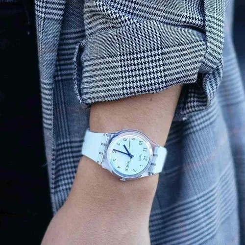 Miniatura 3 de Swatch GE713 - Reloj analógico de cuarzo para mujer con correa de silicona, Turquesa, talla única , Pulsera