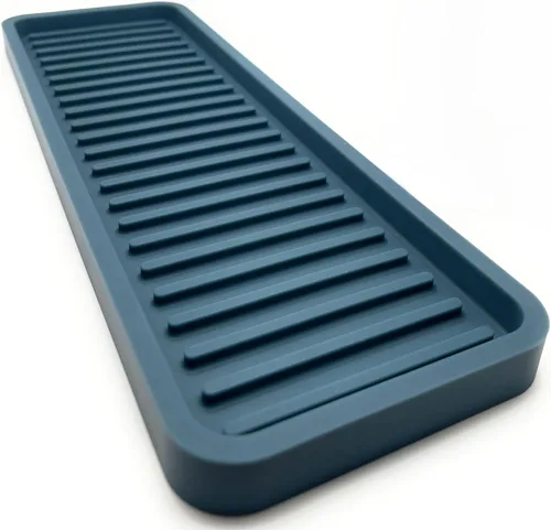 Miniatura 28 de Bandeja organizadora para fregadero de cocina de silicona, soporte de esponja y protector de encimera Plato y bandeja dispensadora de jabón