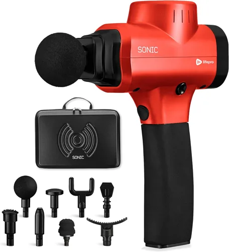 Miniatura 7 de LifePro Pistola de masaje y soporte para pistola de masaje (se vende por separado) - Masajeador muscular de percusión para atletas con 8 cabezales