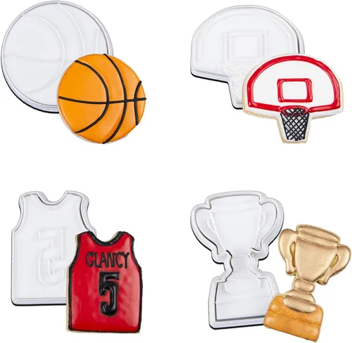 Miniatura 21 de Mostop Cortador de galletas deportivo con sellos, juego de 3 piezas de cortador de galletas de fútbol, fútbol, casco, juego de fútbol, herramientas
