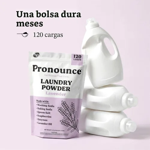 Miniatura 4 de Pronounce Alternativa de detergente para ropa en polvo, ingredientes más limpios. Más seguro para pieles sensibles. Lucha contra manchas y olores.