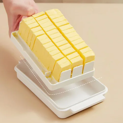Miniatura 6 de UPKOCH Caja de mantequilla con tapa y cortador de acero inoxidable de 6.49 x 3.74 x 1.96 pulgadas, contenedor de almacenamiento de mantequilla