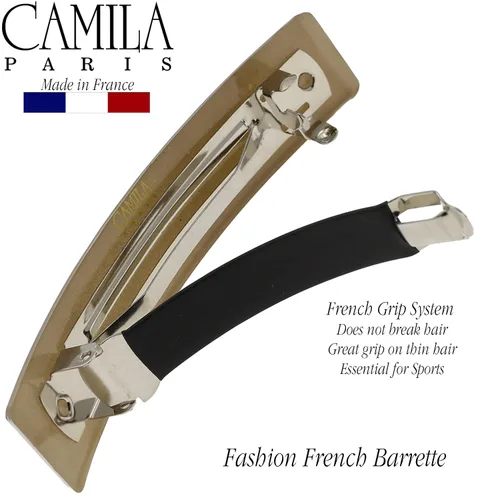 Miniatura 4 de Camila Paris CP3385 - Pinza de barrette de pelo francesa para niñas, cierre de metal gomizado beige, pinzas de pelo de agarre fuerte para mujeres