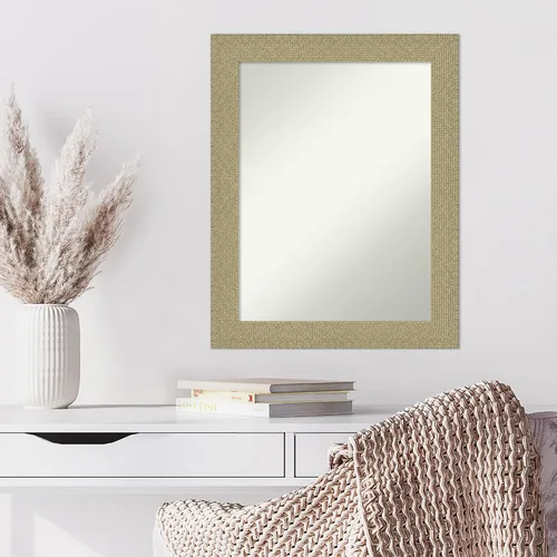 Miniatura 6 de Amanti Art Espejo de pared dorado de 28 x 22 pulgadas, espejo de baño rectangular dorado para decoración de pared de sala de estar, marco casual