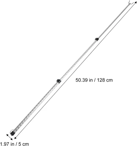 Miniatura 2 de Cabilock Barra de secado de ropa retráctil de aleación de aluminio telescópica con diseño de tenedor para colgar fácilmente para el hogar y uso