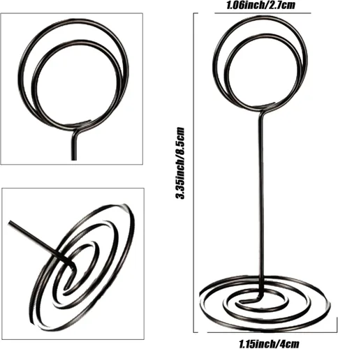 Miniatura 2 de Paquete de 24 soportes negros para números de mesa, centros de mesa de recepción de boda resistentes para tarjetas de mesa, menús, soporte