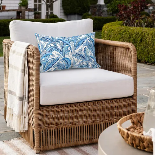 Miniatura 788 de Juego de 2 almohadas para exteriores de 16 x 16 pulgadas, repelentes al agua con interiores, para muebles de patio, hogar, jardín, geometría bohemia