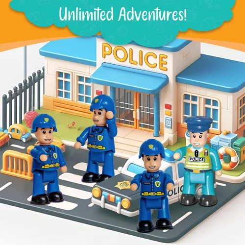 Miniatura 3 de FUNERICA Figuras de juguete para trabajadores de la construcción, figuras de personas en miniatura, paquete de 4