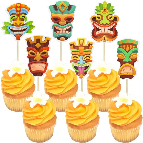 Miniatura 12 de Gyufise 10 piezas de plástico verde palmera cocos cupcakes toppers miniatura figuras de palmera decoraciones para pasteles para micro acuario
