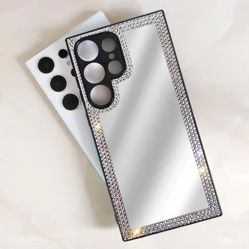 Miniatura 3 de Funda compatible con Samsung Galaxy S22 Ultra Mirror con diamante, funda de teléfono de acrílico brillante que se puede utilizar para maquillaje al