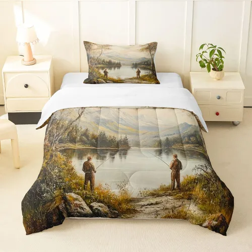 Miniatura 34 de Erosebridal Juego de edredón de tiburón, tamaño individual, juego de ropa de cama de vida oceánica para niños y niñas, color verde azulado