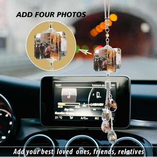 Miniatura 2 de Accesorios de coche colgantes de cristal con foto personalizada para mujeres y hombres, imágenes personalizadas para espejo retrovisor del STYLE 14