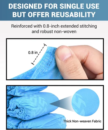 Miniatura 4 de Buself XL 100 unidades de fundas desechables para zapatos, antideslizantes, fundas premium para botas de tela, resistentes al deslizamiento