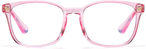 DUCO K028 - Lentes de luz azul para niños y niñas, para juegos de computadora, antirrayos UV, para niños de 6 a 10 años Transparente Rosado
