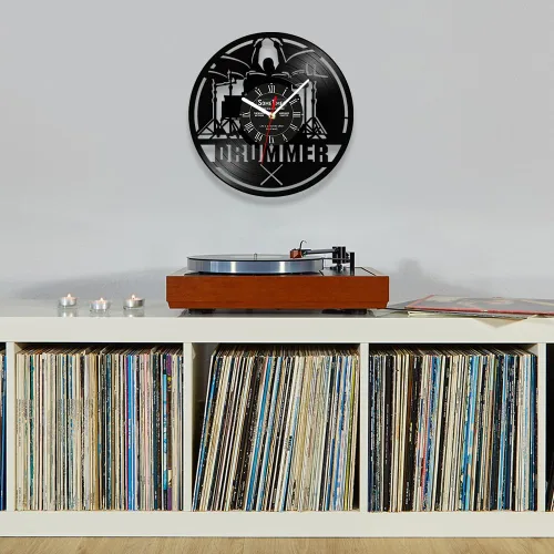 Miniatura 7 de The Geeky Days Reloj de pared con nombre personalizado, 7 colores cambiantes, reloj de pared de vinilo con luz nocturna LED, reloj de pared