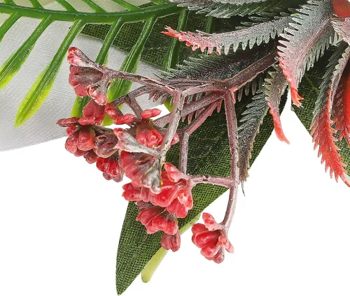 Miniatura 5 de Juego de 6 decoraciones para sillas de pasillo de boda, flores artificiales con cintas, sillas, respaldo de banco, arreglo floral para decoración