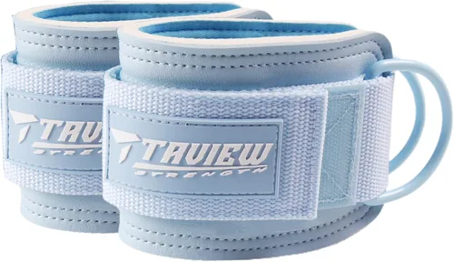 TAVIEW Ankle Straps Cable Machine Attachment for Gym - Cable Kickback Ankle Straps - Padded Ankle Cuffs for Glute Kickbacks and Leg Workouts Azul-Par
